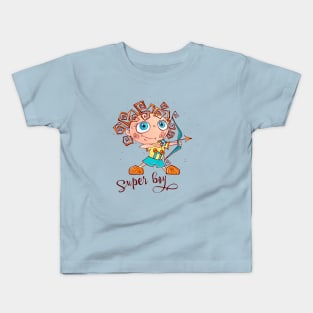 Super Boy With Bow Arrow Kids T-Shirt